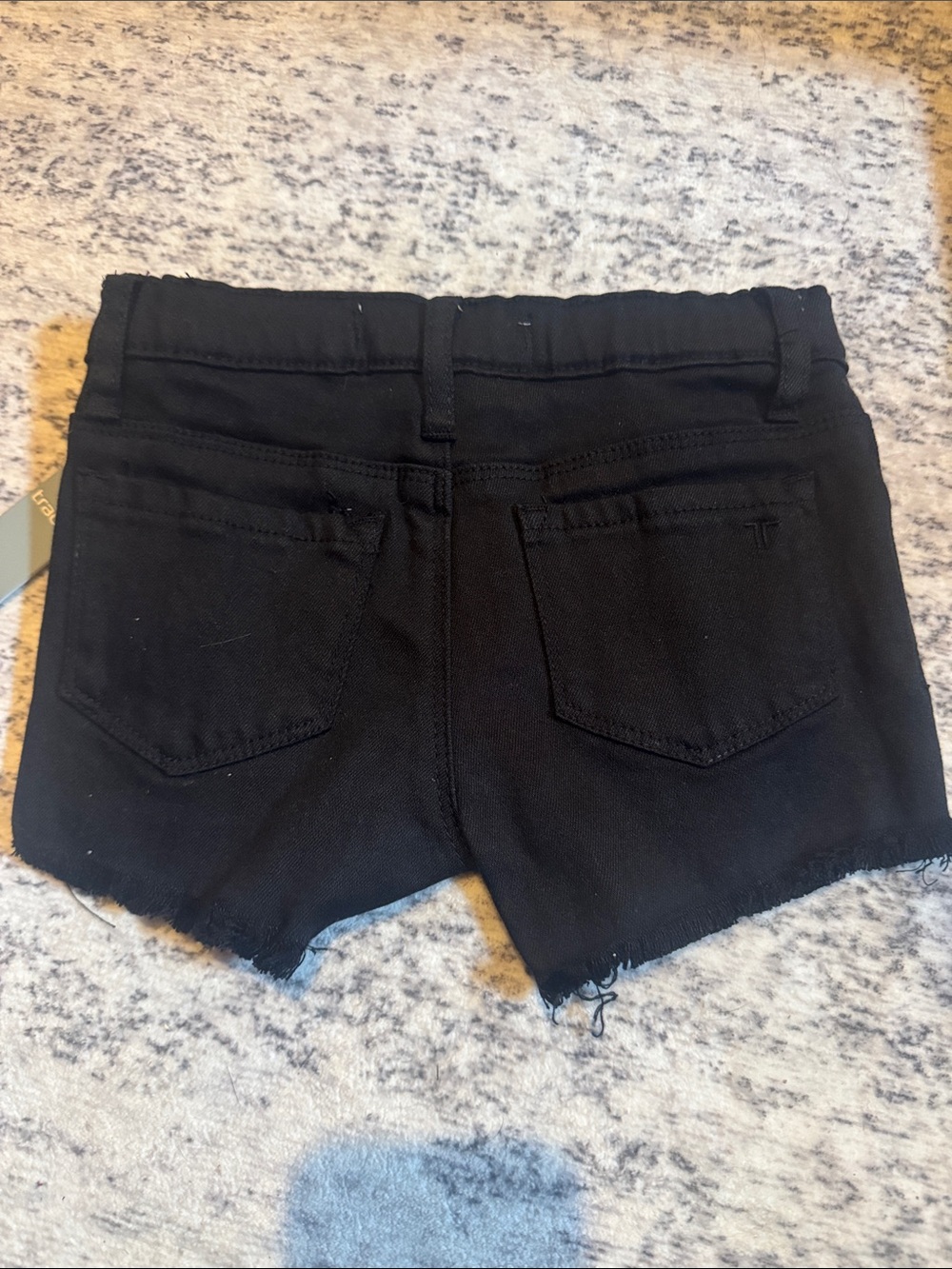 Tractr • NWT Black Girls' Denim Shorts with Frayed Hem - Picture 3 of 4